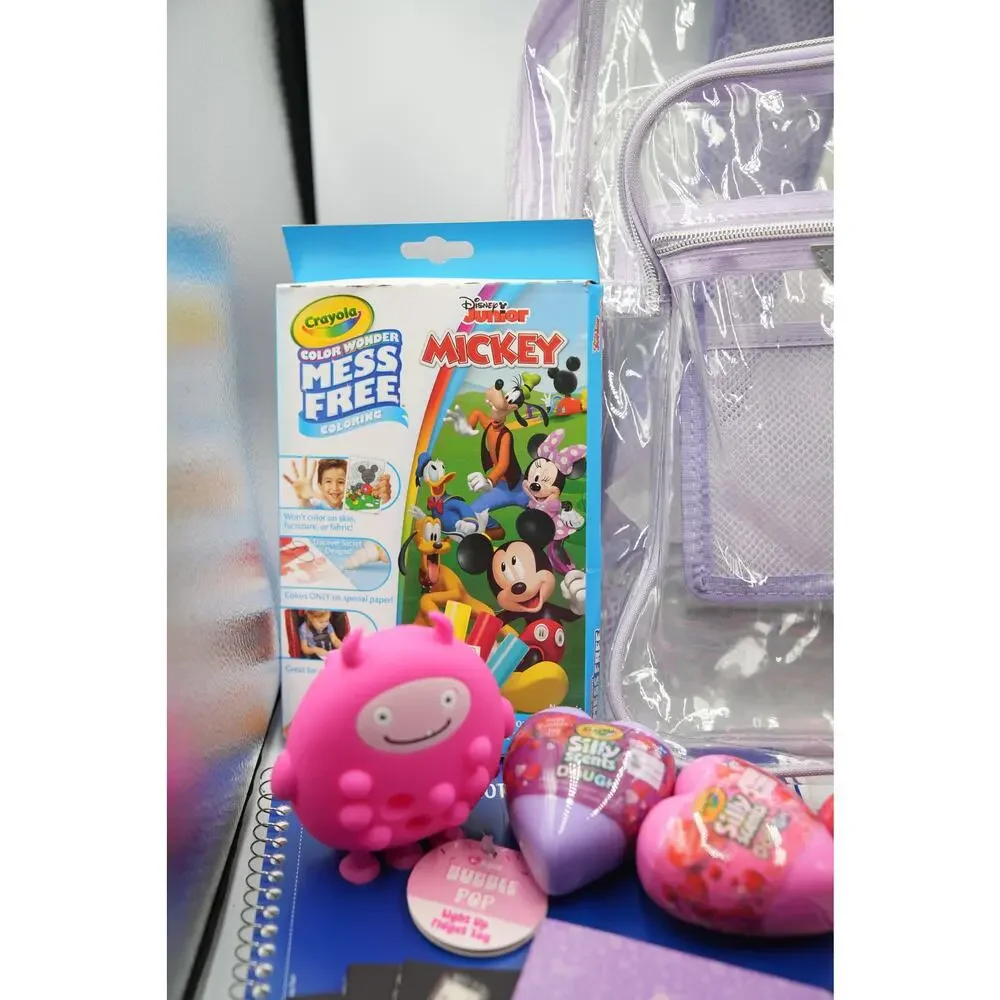 Clear‎ Purple Backpack Bundle - Supplies Crayola Pokemon Dough 25+ Items Bundle